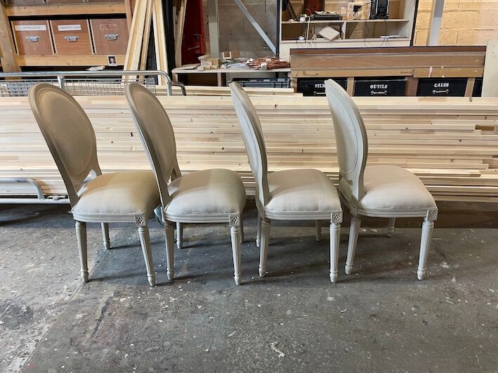 Beige medallion chairs