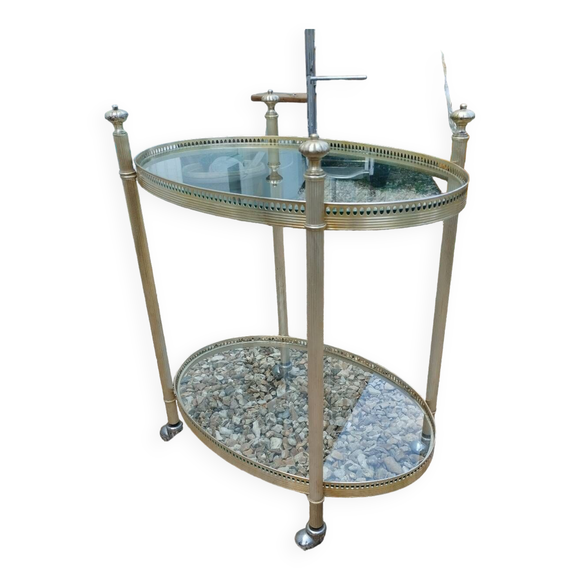 Old vintage rolling serving table