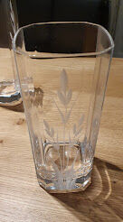 6 verres en cristal gravés épis