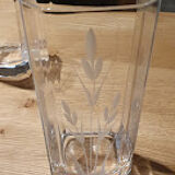 6 crystal glasses engraved ears
