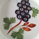 Pair of antique soup plates with hand-painted grape decoration