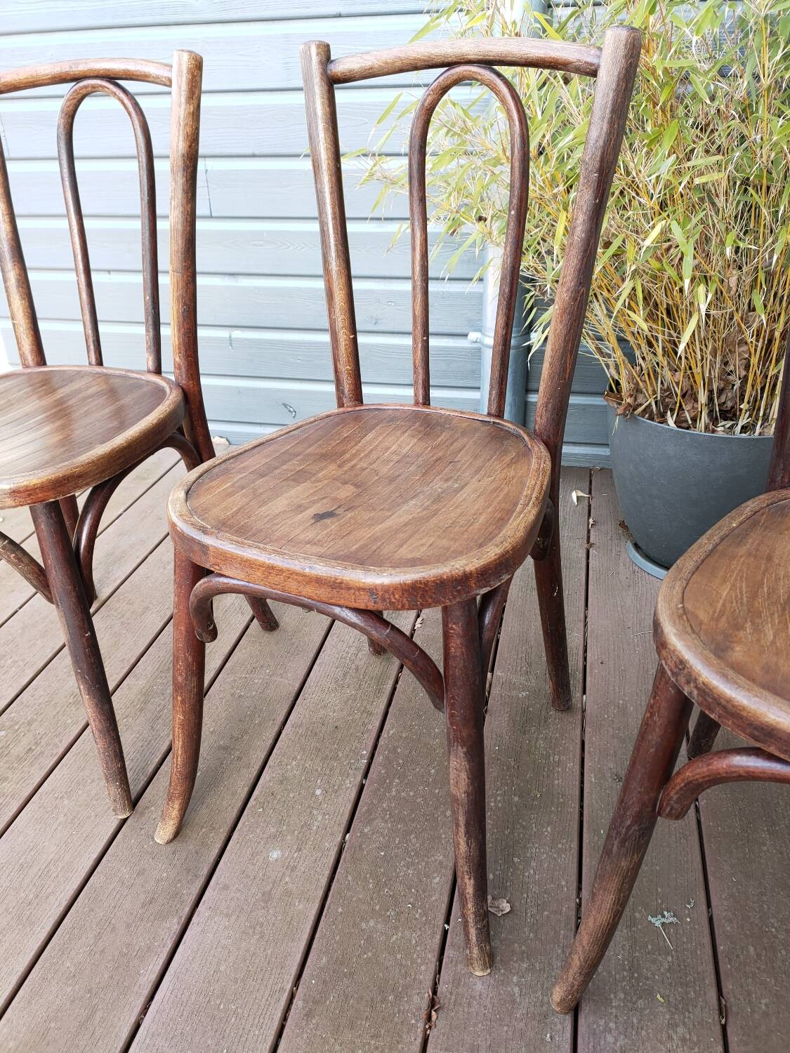 Trio of Baumann bistro chairs 1920