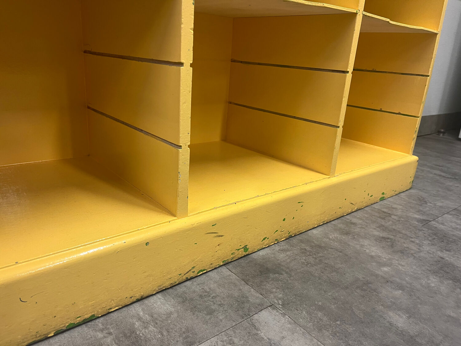 Old workshop furniture / wooden locker / sorting furniture / counter