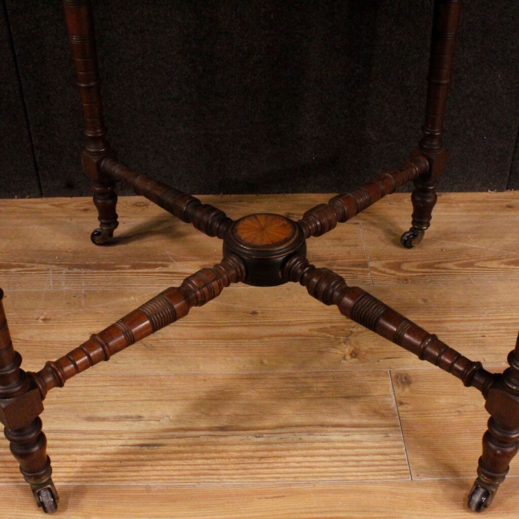 Side table English inlaid wood