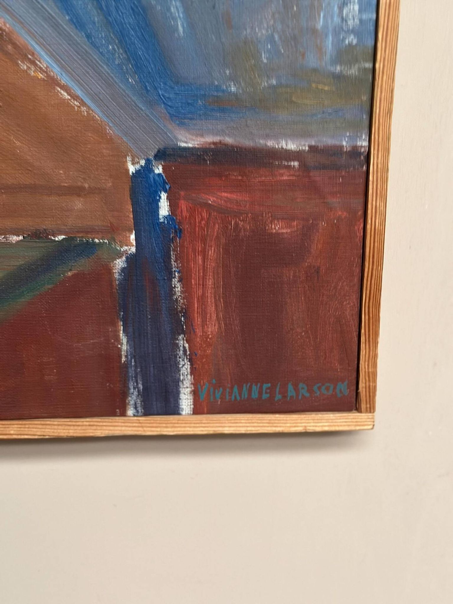 Swedish Oil on Canvas – “Bodar, Lofoten” by Vivianne Larsson – Vintage