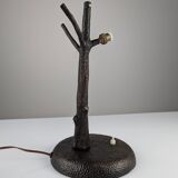 Hammered Copper Sculptural Lamp in the Shape of a Tree, Mid-Century Modern