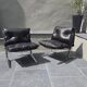 Pair of leather armchairs "Joker" by Olivier Mourgue for Aireborne 1964