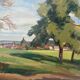 Tableau HST "Paysage à Jouy sur Eure" par Léon Gaudeaux (1893 / 1947)