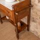 Marble and wood washbasin cabinet in Louis-Philippe style with double drawer.