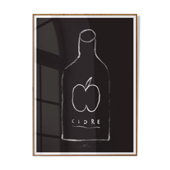 Affiche murale bouteille de cidre minimaliste 30cm*40cm