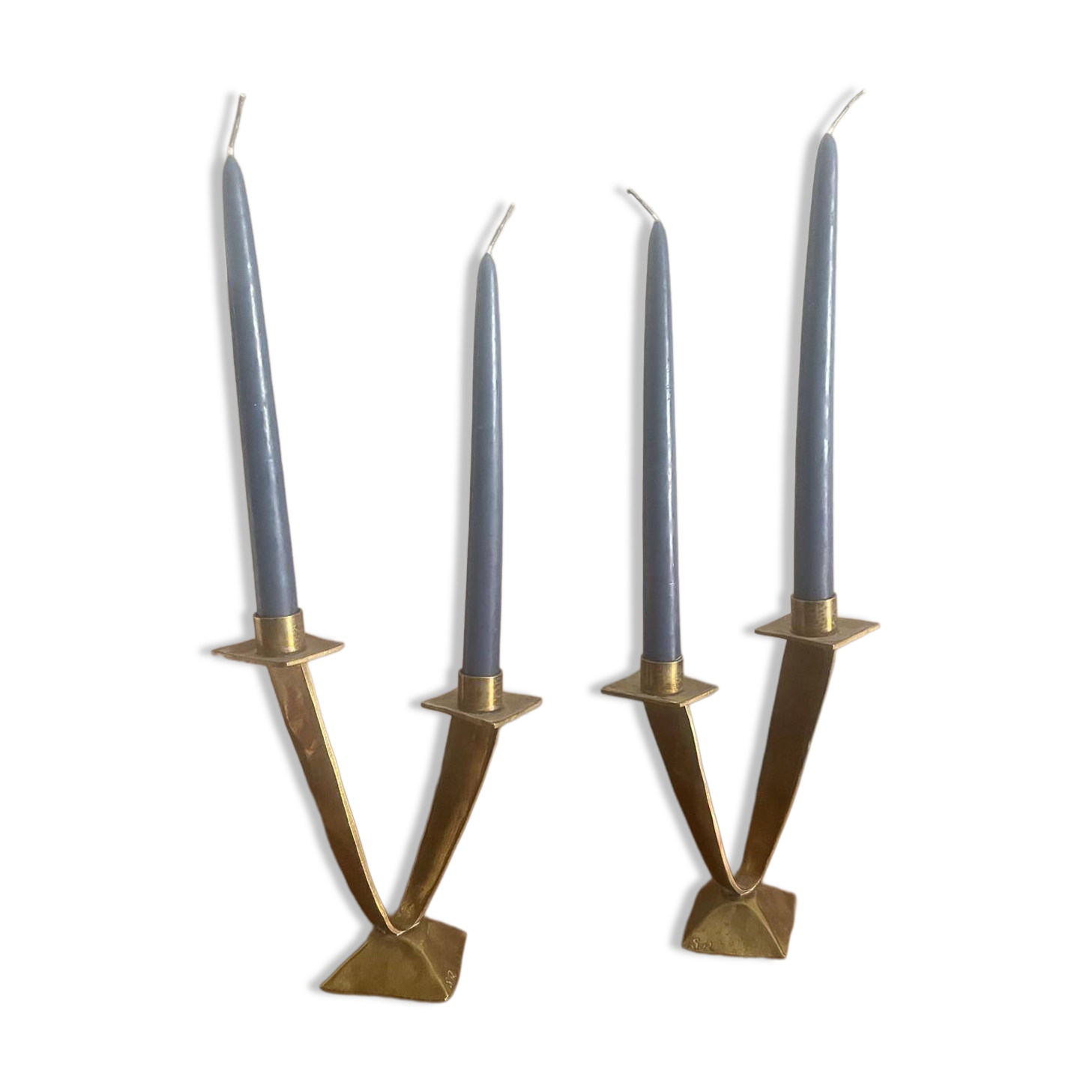 a pair of 1950s Scandinavian brass candlesticks