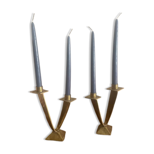 Paire de bougeoirs scandinaves