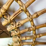 Sun diameter 46cm vintage rattan mirror