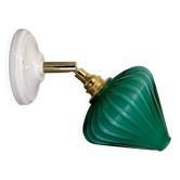 Vintage globe wall lamp in turquoise blue opaline