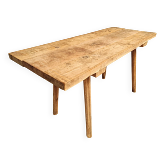 Table de boucher antique, table de travail, table à manger, table d'appoint, chêne