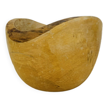 Coupe en bois brutaliste vintage, vide poche