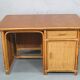 Mid-century italian bamboo, rattan and teak desk, 1960s