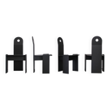 Ensemble de 4 chaises à repas brutalistes noires