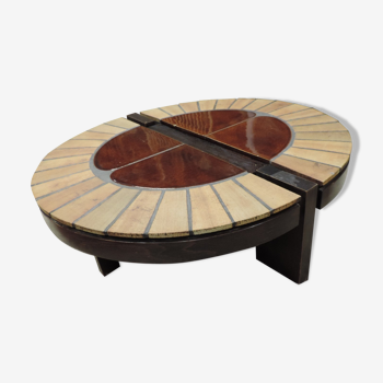 Oval coffee table by Roger Capron 1960