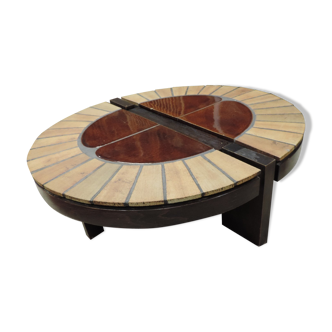 Oval coffee table by Roger Capron 1960