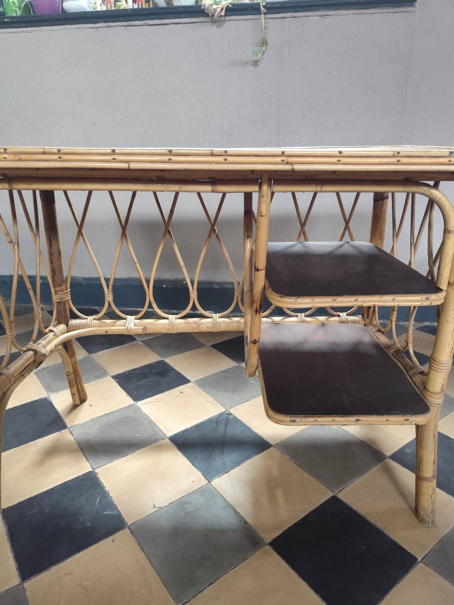 Rattan desk, 1950