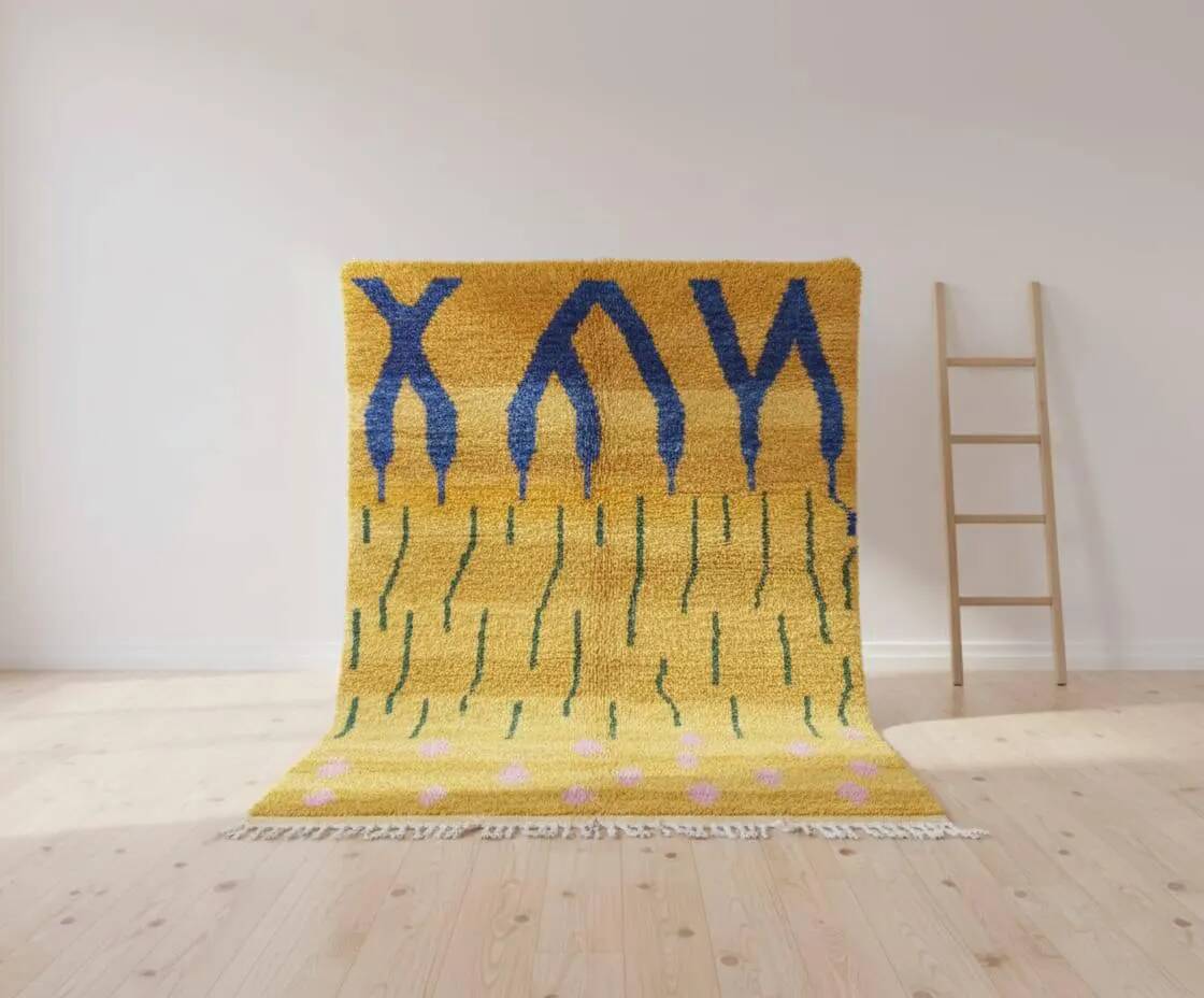 Moroccan rug 100% wool, handmade, 250x150 cm, superior quality.
