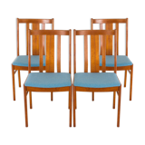 Ensemble de 4 chaises en teck danoises du milieu du siècle
