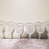 6 crystal wine glasses