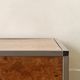 Coffee table in elm burl and chrome in the style of Willy Rizzo, 1970.