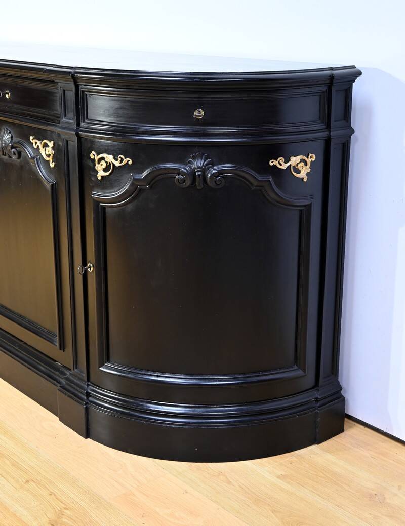 Sideboard of Blackened Oak Paneling, Regency style – Late 19th century