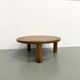 Modernist tripod coffee table in solid oak, DLG Perriand, Chapo, years.