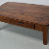 Rustic oak coffee table french 19th century farmhouse