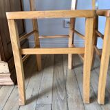 Set of 5 Luterma light blond wood bistro chairs from the 50s