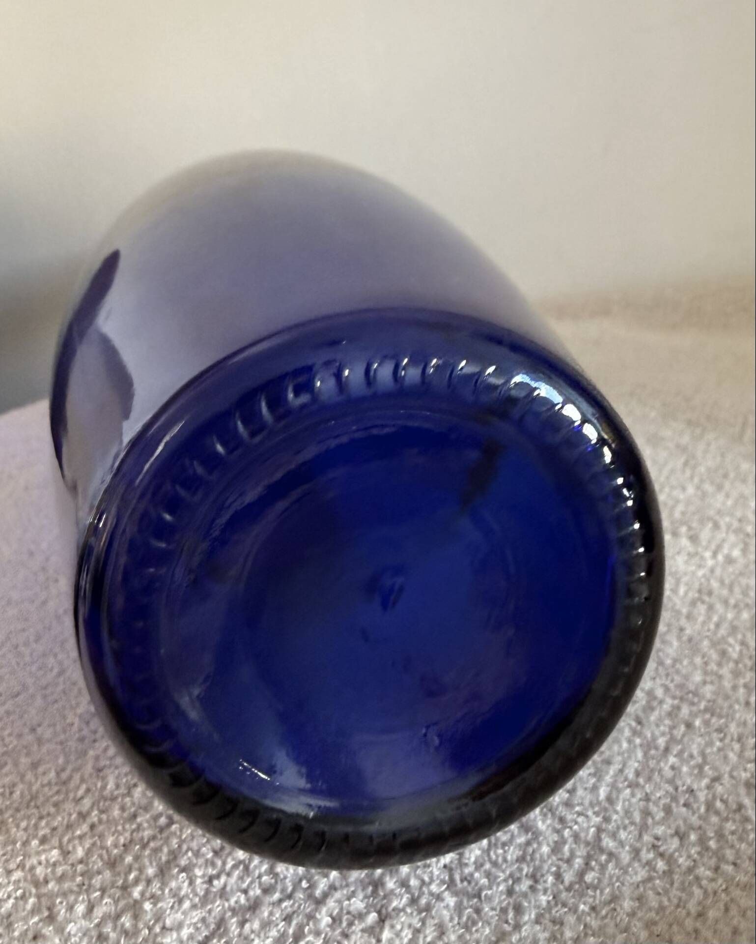 Large Vintage Cobalt Blue Art Glass Carafe by Zwiesel Glas – Mid-Centu