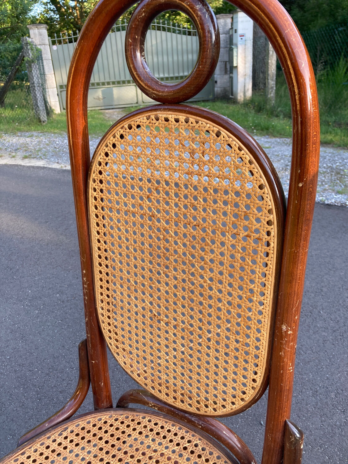 4 Salvatore Leone chairs in straw wood bistrot 1930 Thonet style