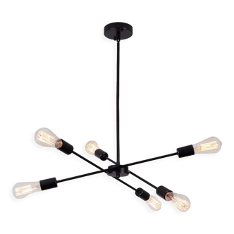 Black sputnik chandelier 6 lights