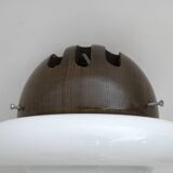 Pair of Mid-Century Modern Italian Opaline Glass and Wood Sconces, 1960s