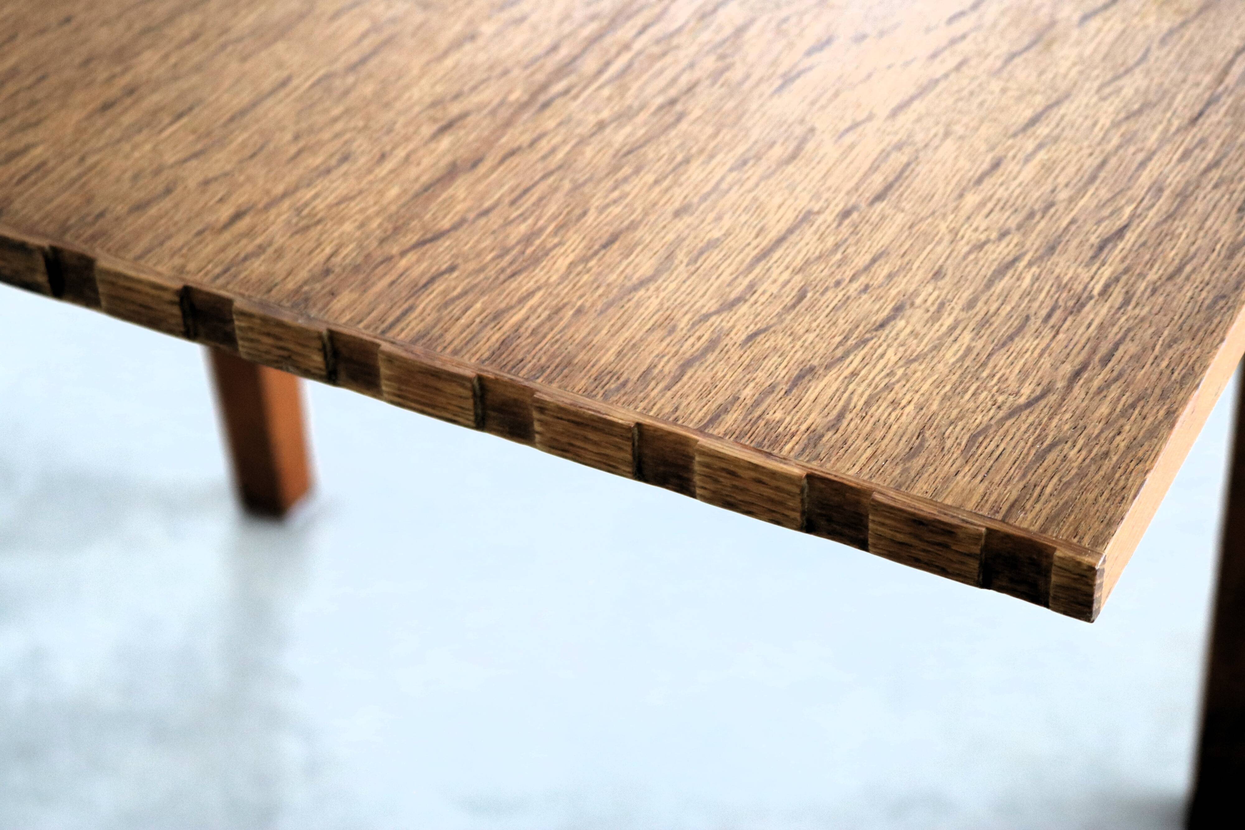 brutalist dining table | vintage table | oak | Kjaernulf