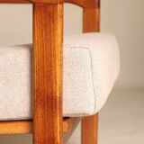 Vintage Armchair Beige Upholstery Scandinavian Design