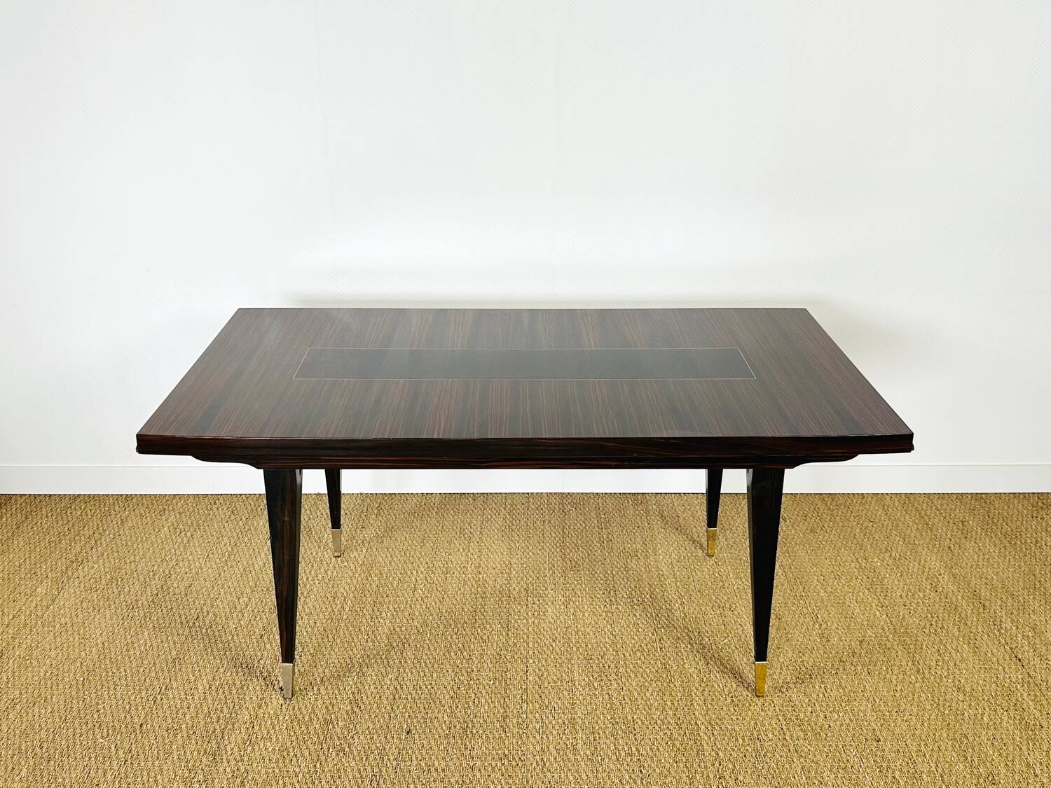 French Art Deco dining table in Macassar from 1940.