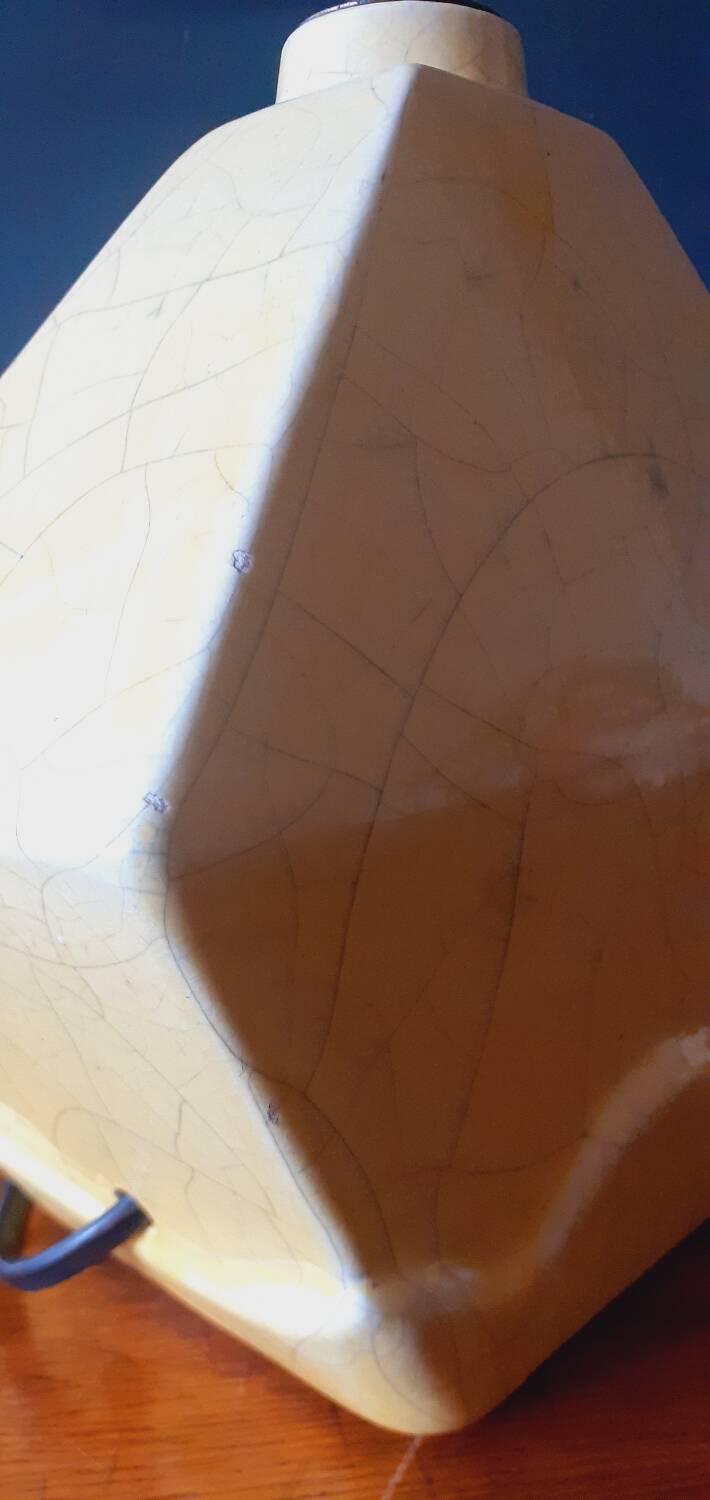 Vintage 50s cracked ceramic lamp