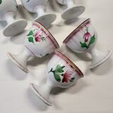 Set of 6 Lunéville Faience Egg Cups KG Reverbère