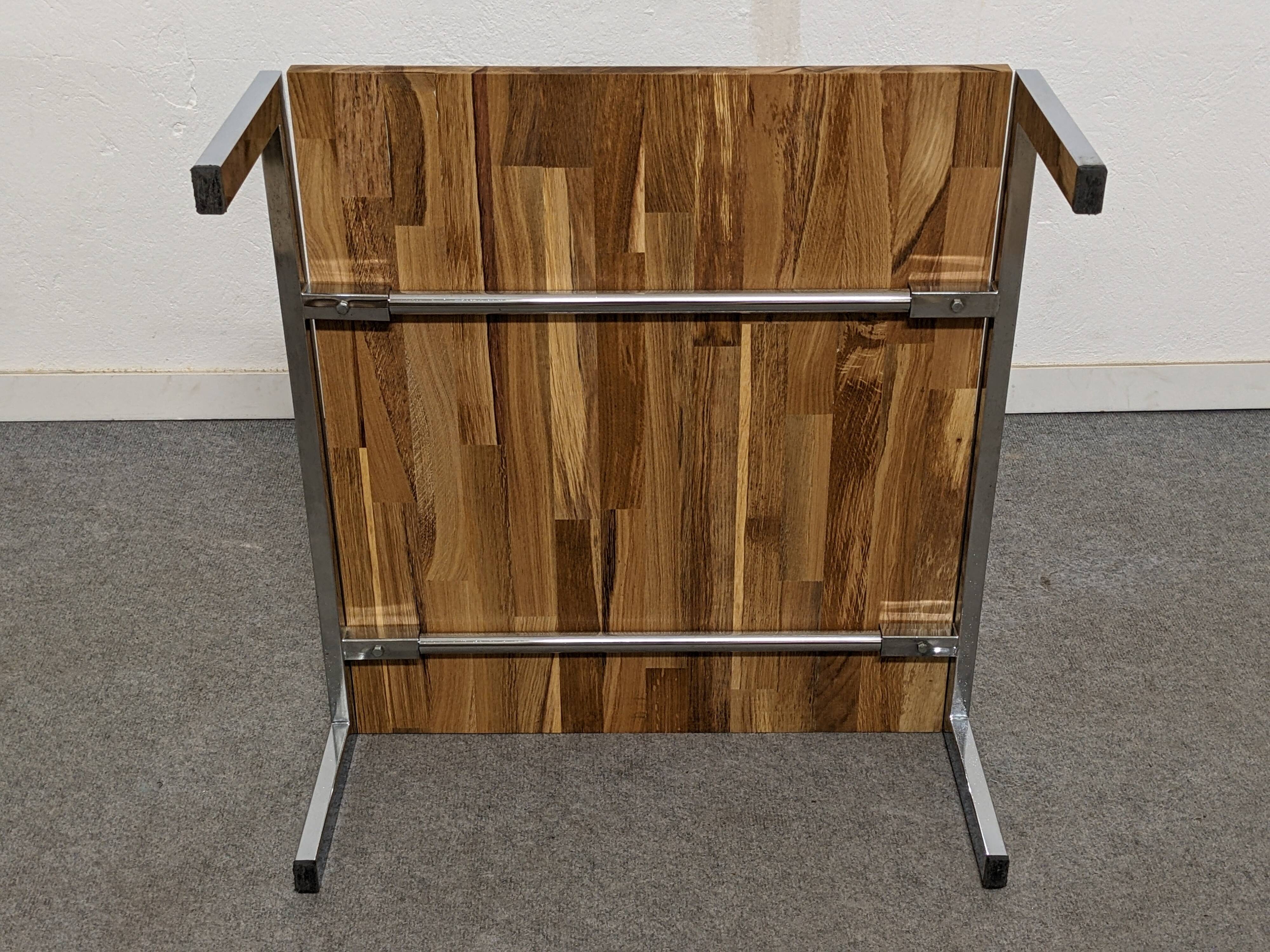 Coffee table or side table in solid oak, France around 1970.