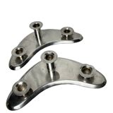 Paire de chandeliers boomerang en métal argenté Ercuis, XXème