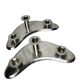 Ercuis, pair of 20th century silver-plated boomerang candlesticks