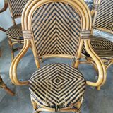 Set of 4 rattan armchairs