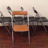 Set of 5 folding chairs 1970 Souvignet