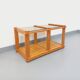Vintage rectangular coffee table in pine and smoked glass from the 70s and 80s.