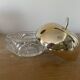 Sucrier en forme de pomme verre cisele et metal dore