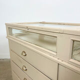 Vintage painted jewellery counter with top display